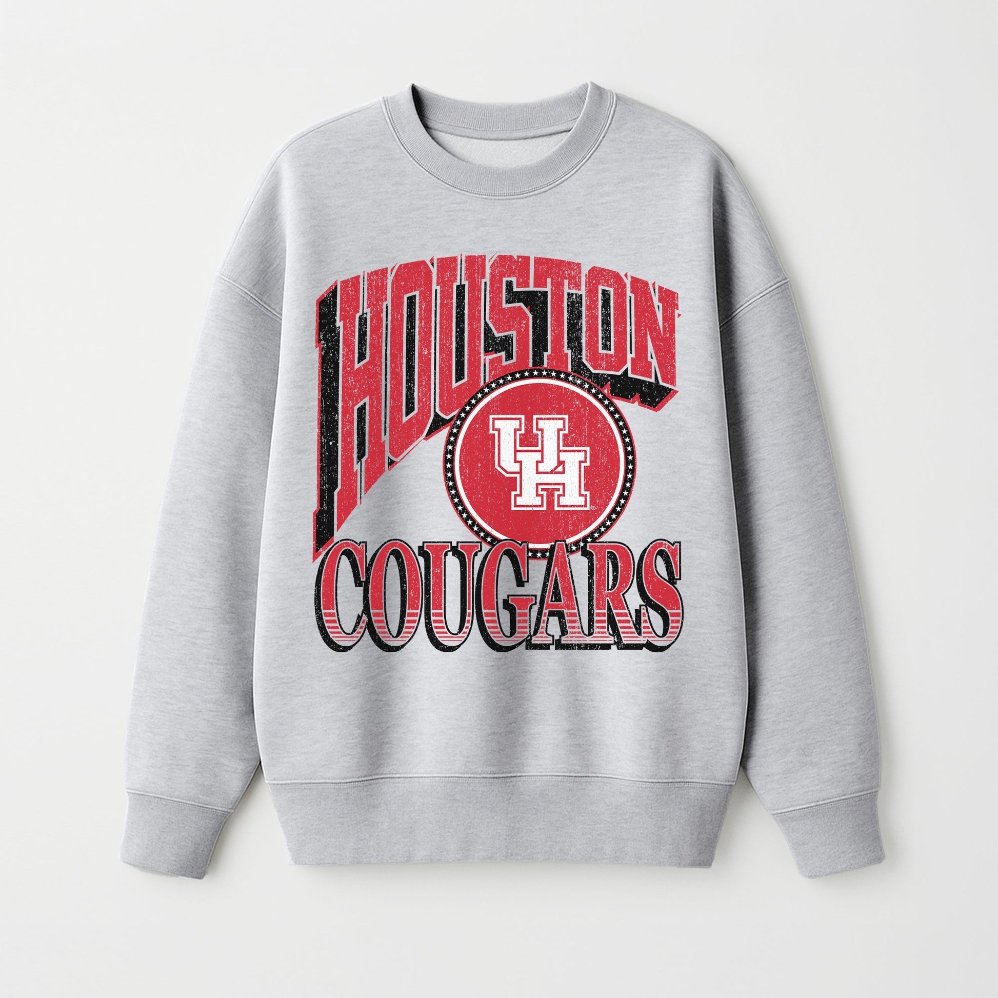 HOUSTON COUGARS GAME ON PREMIUM FLEECE DROP SHOULDER CREWNECK PULLOVER
