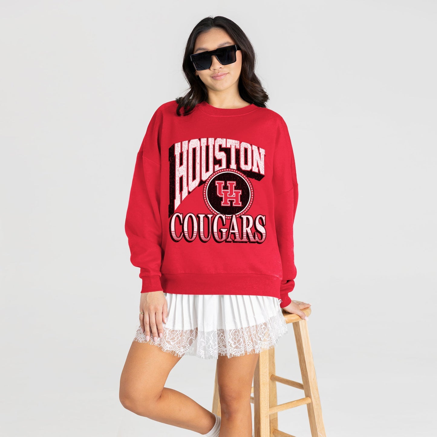 HOUSTON COUGARS MAIN CHARACTER PREMIUM FLEECE DROP SHOULDER CREWNECK PULLOVER