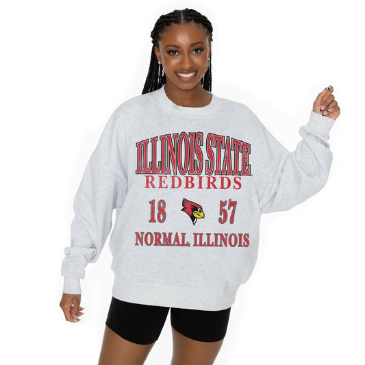 ILLINOIS STATE REDBIRDS ALLEGIANCE LONG SLEEVE UNISEX FIT PREMIUM FLEECE CREWNECK SWEATSHIRT WITH RIBBED KNIT NECKLINE, WRIST, AND WAISTBAND - The Club