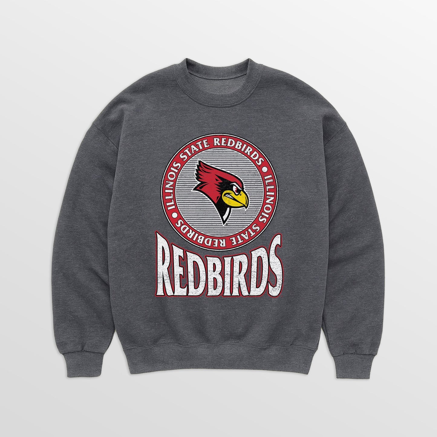 ILLINOIS STATE REDBIRDS SATURDAY SEAL PREMIUM FLEECE DROP SHOULDER CREWNECK PULLOVER