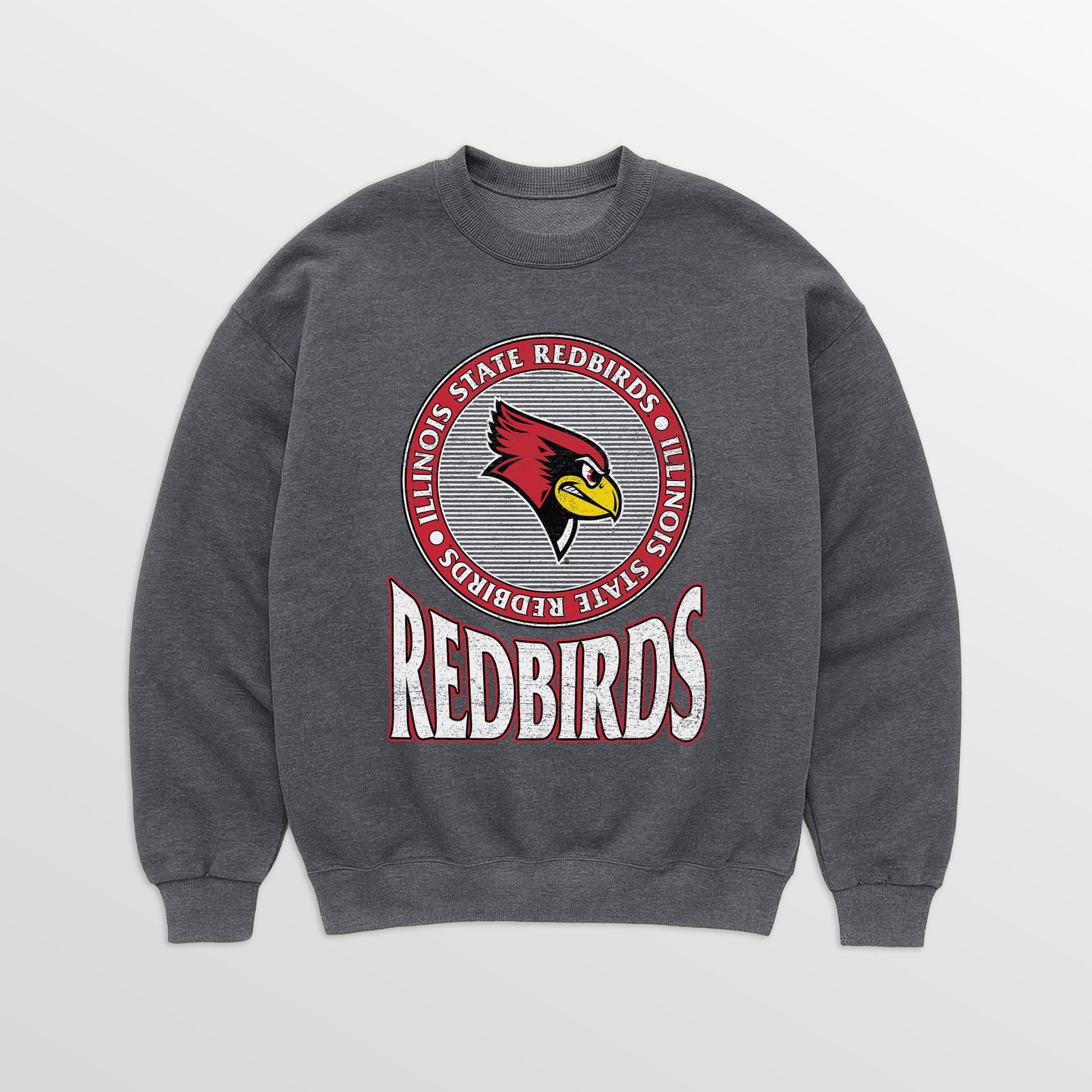 ILLINOIS STATE REDBIRDS SATURDAY SEAL PREMIUM FLEECE DROP SHOULDER CREWNECK PULLOVER