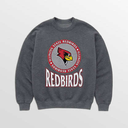 ILLINOIS STATE REDBIRDS SATURDAY SEAL PREMIUM FLEECE DROP SHOULDER CREWNECK PULLOVER
