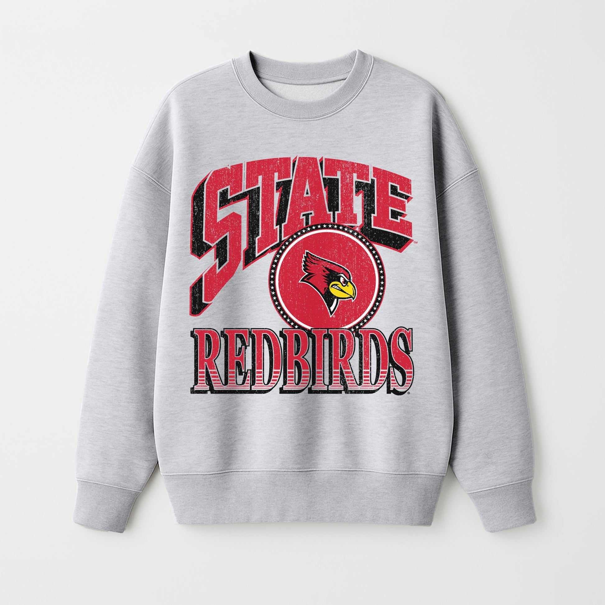 ILLINOIS STATE REDBIRDS GAME ON PREMIUM FLEECE DROP SHOULDER CREWNECK PULLOVER