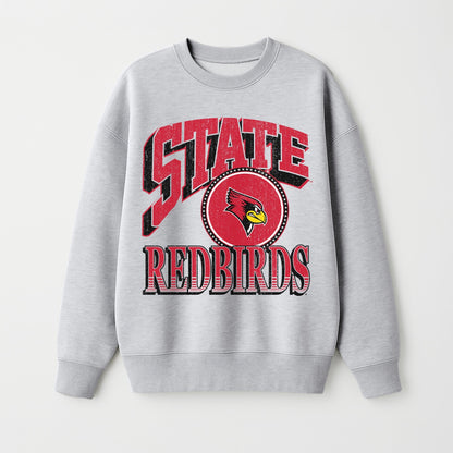 ILLINOIS STATE REDBIRDS GAME ON PREMIUM FLEECE DROP SHOULDER CREWNECK PULLOVER