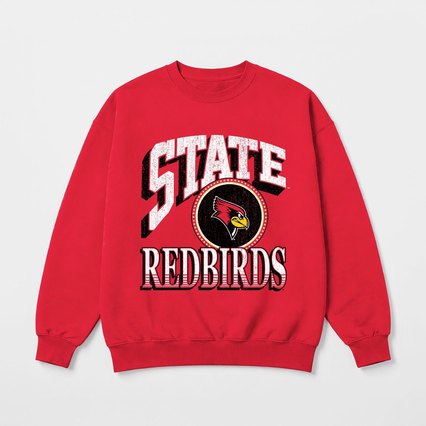 ILLINOIS STATE REDBIRDS MAIN CHARACTER PREMIUM FLEECE DROP SHOULDER CREWNECK PULLOVER