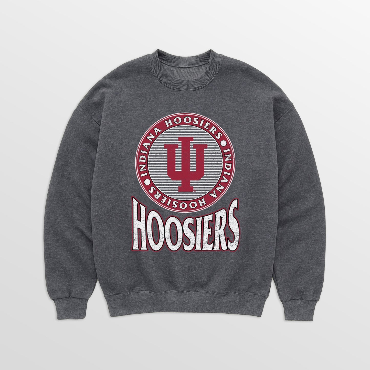 INDIANA HOOSIERS SATURDAY SEAL PREMIUM FLEECE DROP SHOULDER CREWNECK PULLOVER