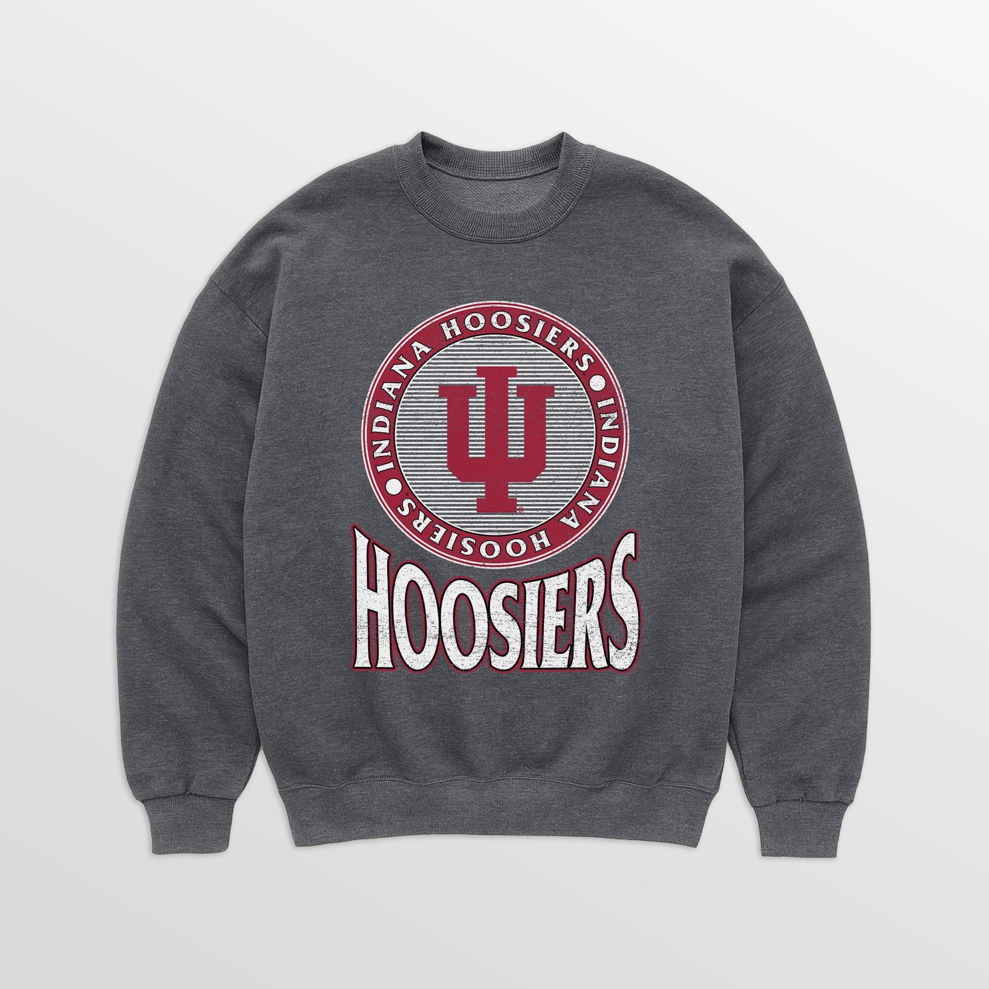 INDIANA HOOSIERS SATURDAY SEAL PREMIUM FLEECE DROP SHOULDER CREWNECK PULLOVER