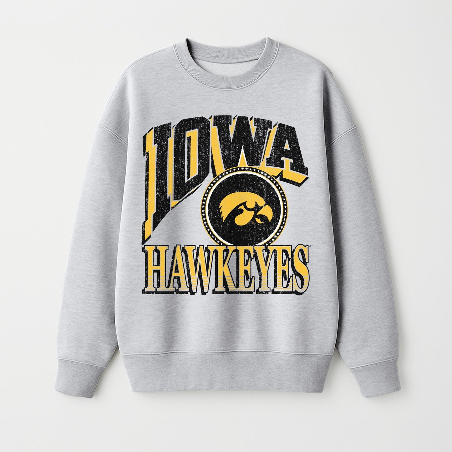 IOWA HAWKEYES GAME ON PREMIUM FLEECE DROP SHOULDER CREWNECK PULLOVER