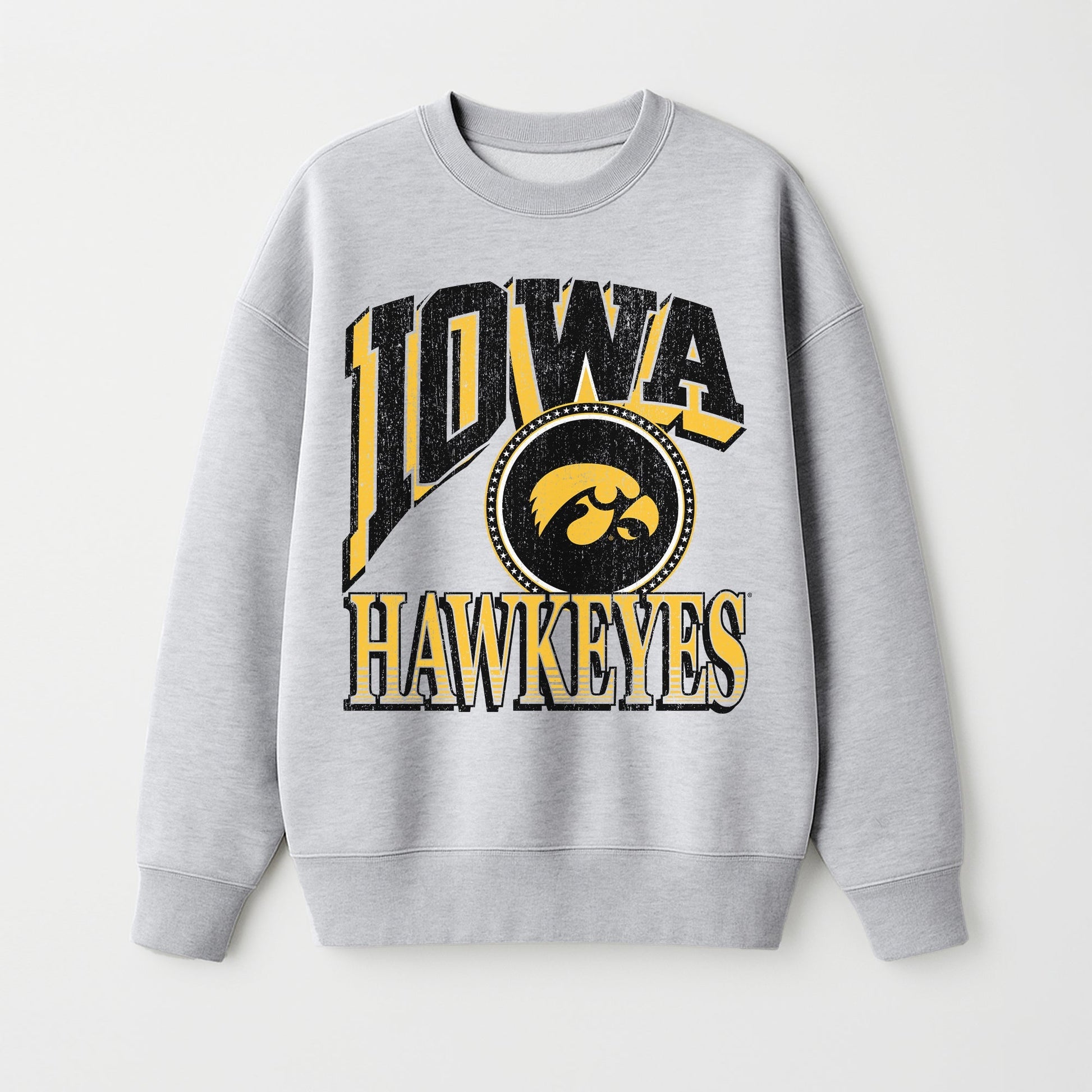 IOWA HAWKEYES GAME ON PREMIUM FLEECE DROP SHOULDER CREWNECK PULLOVER