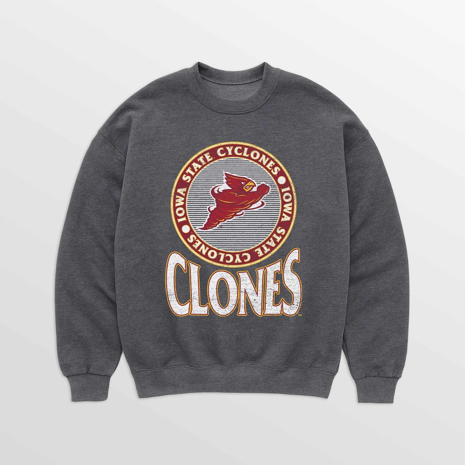IOWA STATE CYCLONES SATURDAY SEAL PREMIUM FLEECE DROP SHOULDER CREWNECK PULLOVER