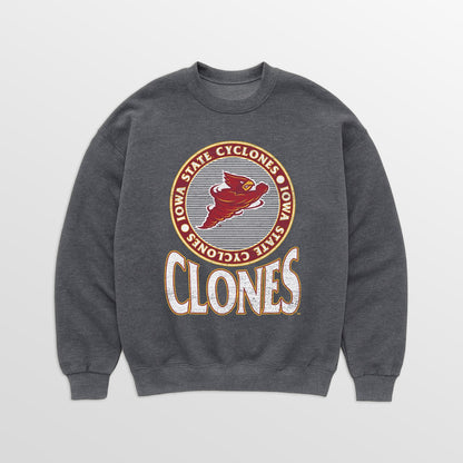 IOWA STATE CYCLONES SATURDAY SEAL PREMIUM FLEECE DROP SHOULDER CREWNECK PULLOVER