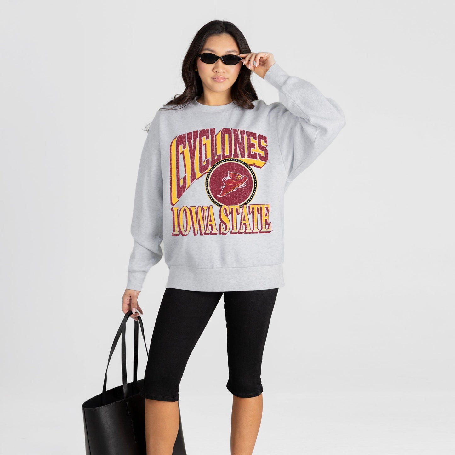 IOWA STATE CYCLONES GAME ON PREMIUM FLEECE DROP SHOULDER CREWNECK PULLOVER