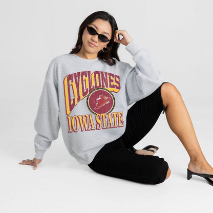 IOWA STATE CYCLONES GAME ON PREMIUM FLEECE DROP SHOULDER CREWNECK PULLOVER