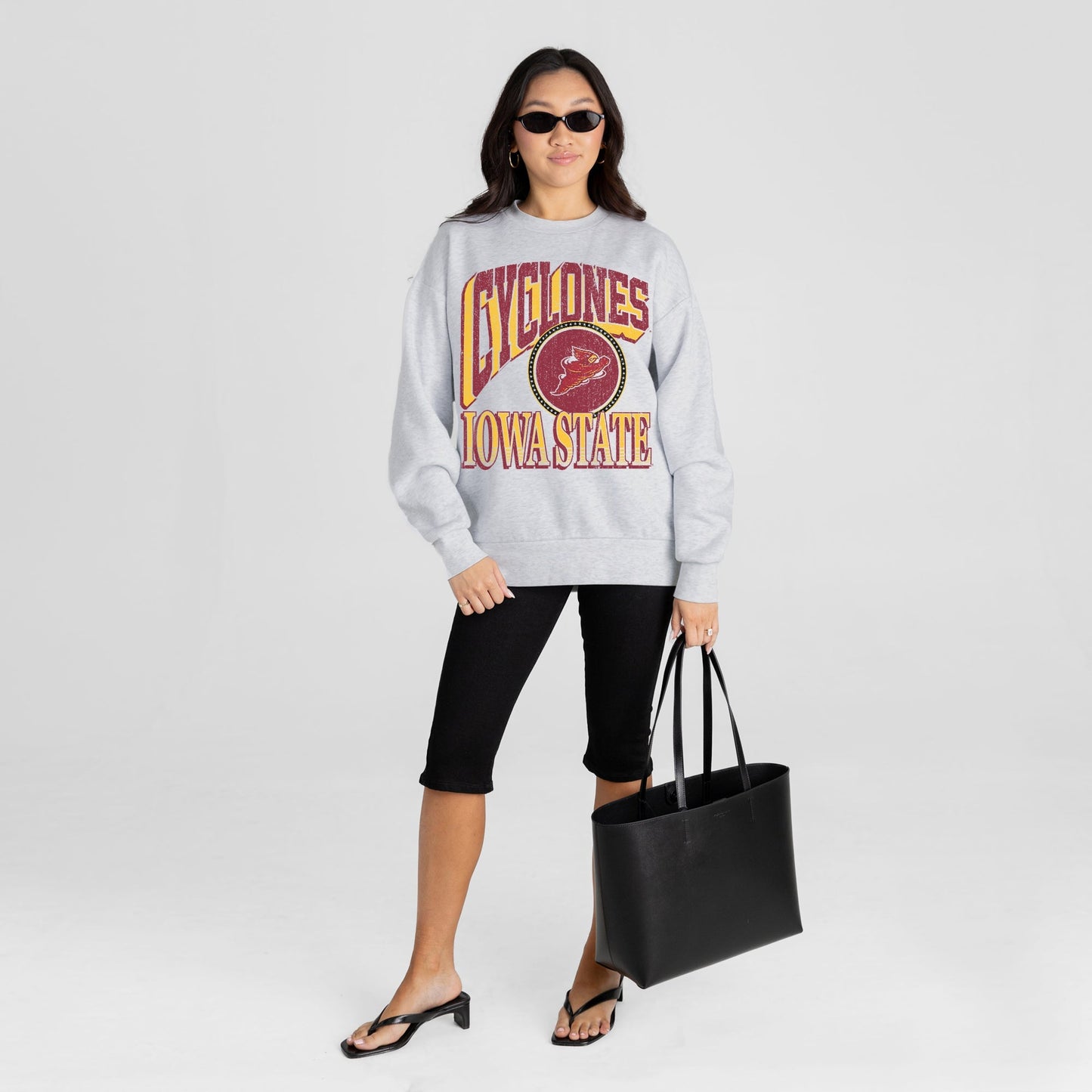 IOWA STATE CYCLONES GAME ON PREMIUM FLEECE DROP SHOULDER CREWNECK PULLOVER