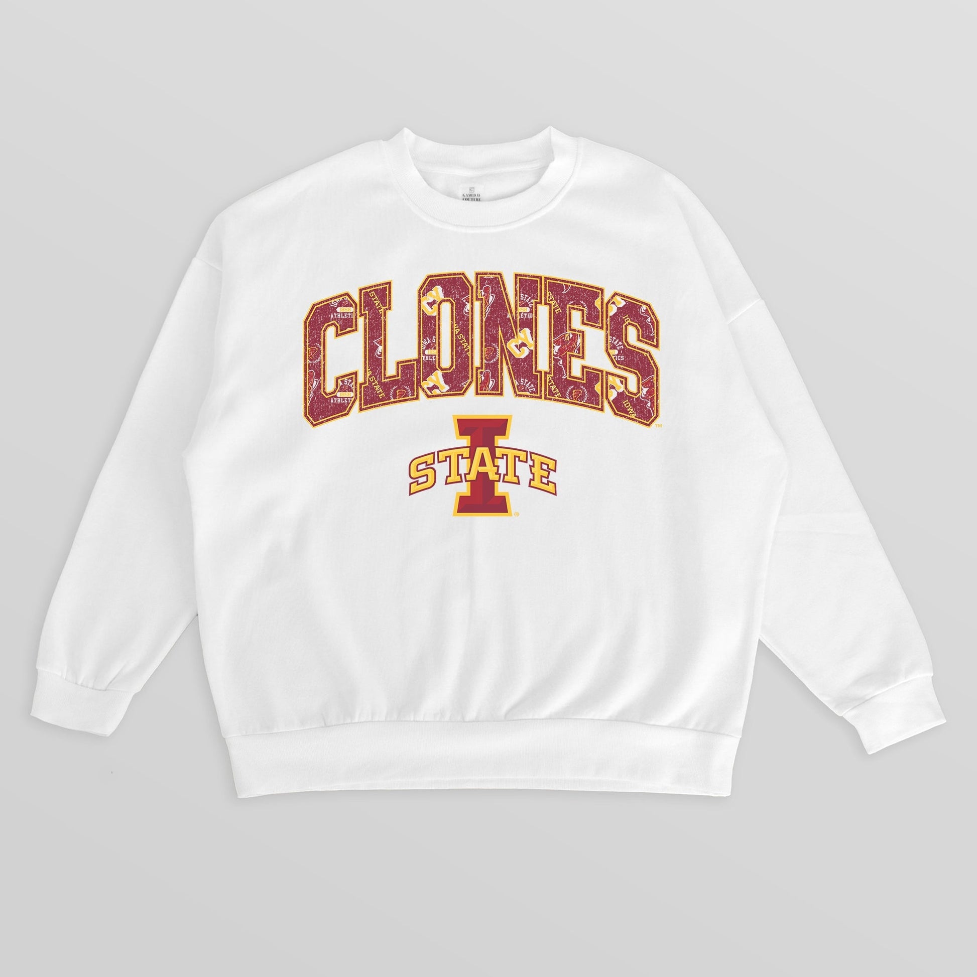 IOWA STATE CYCLONES SWEET PLAY PREMIUM FLEECE DROP SHOULDER CREWNECK PULLOVER