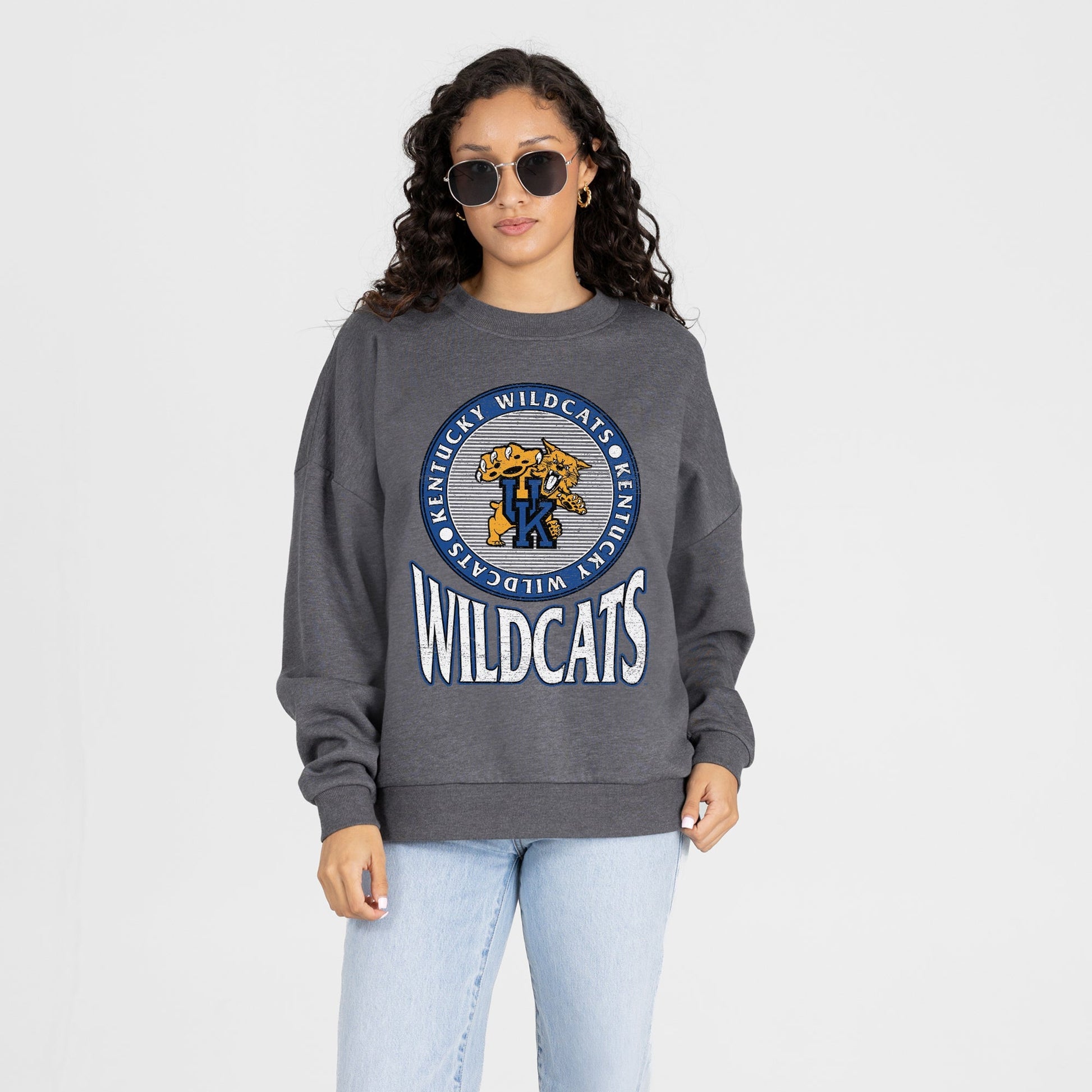 KENTUCKY WILDCATS SATURDAY SEAL PREMIUM FLEECE DROP SHOULDER CREWNECK PULLOVER