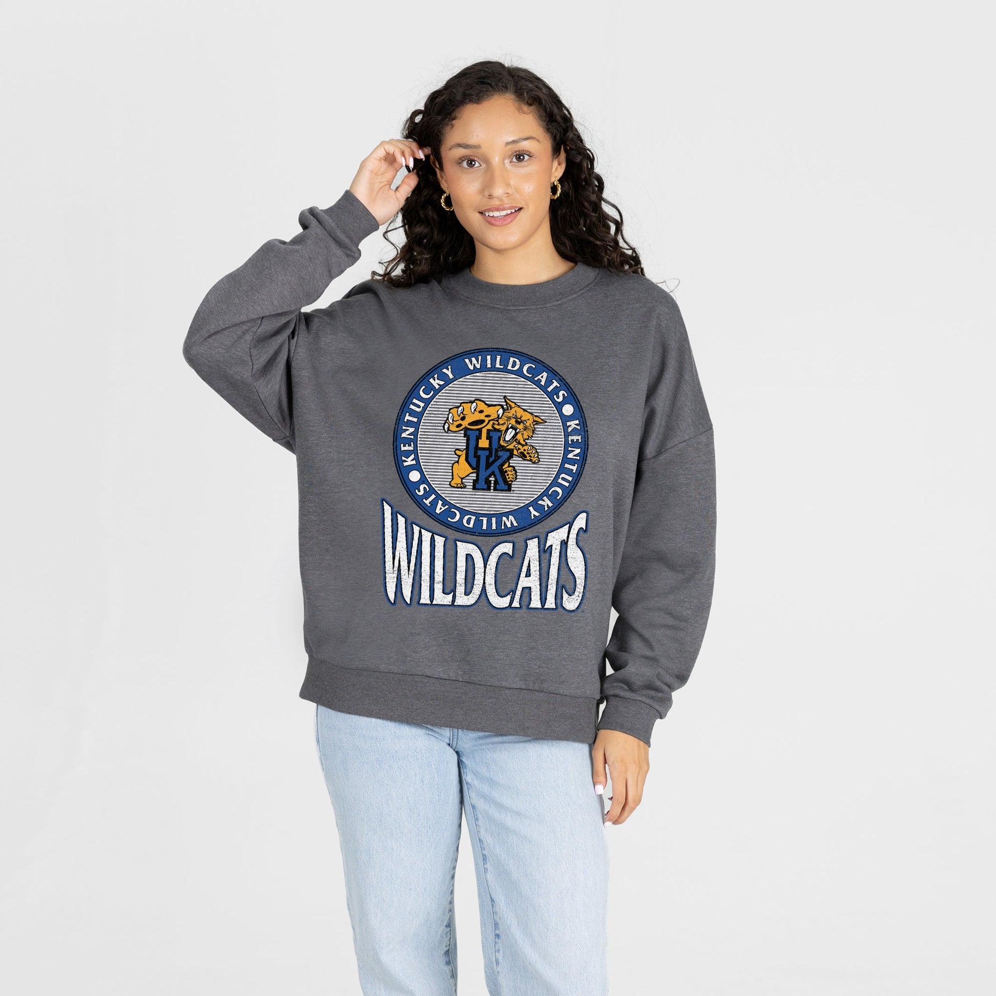 KENTUCKY WILDCATS SATURDAY SEAL PREMIUM FLEECE DROP SHOULDER CREWNECK PULLOVER