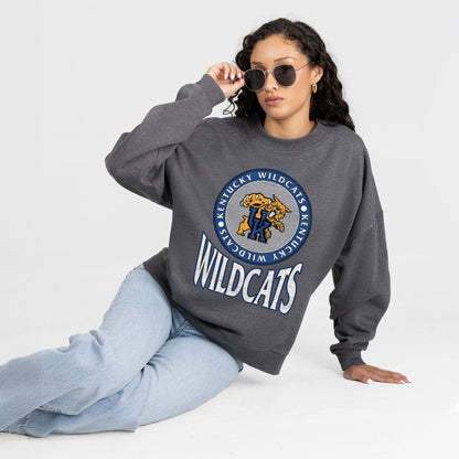 KENTUCKY WILDCATS SATURDAY SEAL PREMIUM FLEECE DROP SHOULDER CREWNECK PULLOVER