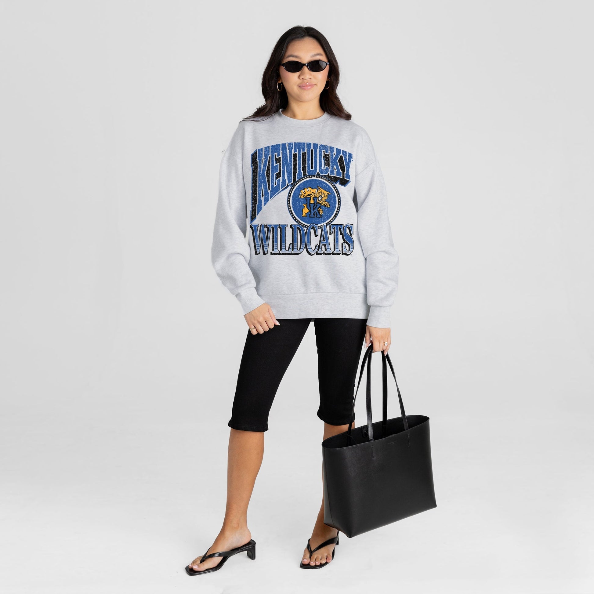 KENTUCKY WILDCATS GAME ON PREMIUM FLEECE DROP SHOULDER CREWNECK PULLOVER