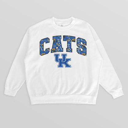 KENTUCKY WILDCATS SWEET PLAY PREMIUM FLEECE DROP SHOULDER CREWNECK PULLOVER