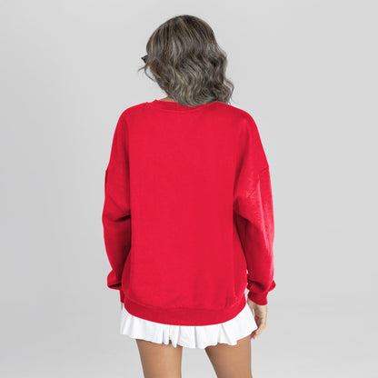 KANSAS JAYHAWKS LEGACY CLUB PREMIUM FLEECE DROP SHOULDER CREWNECK PULLOVER