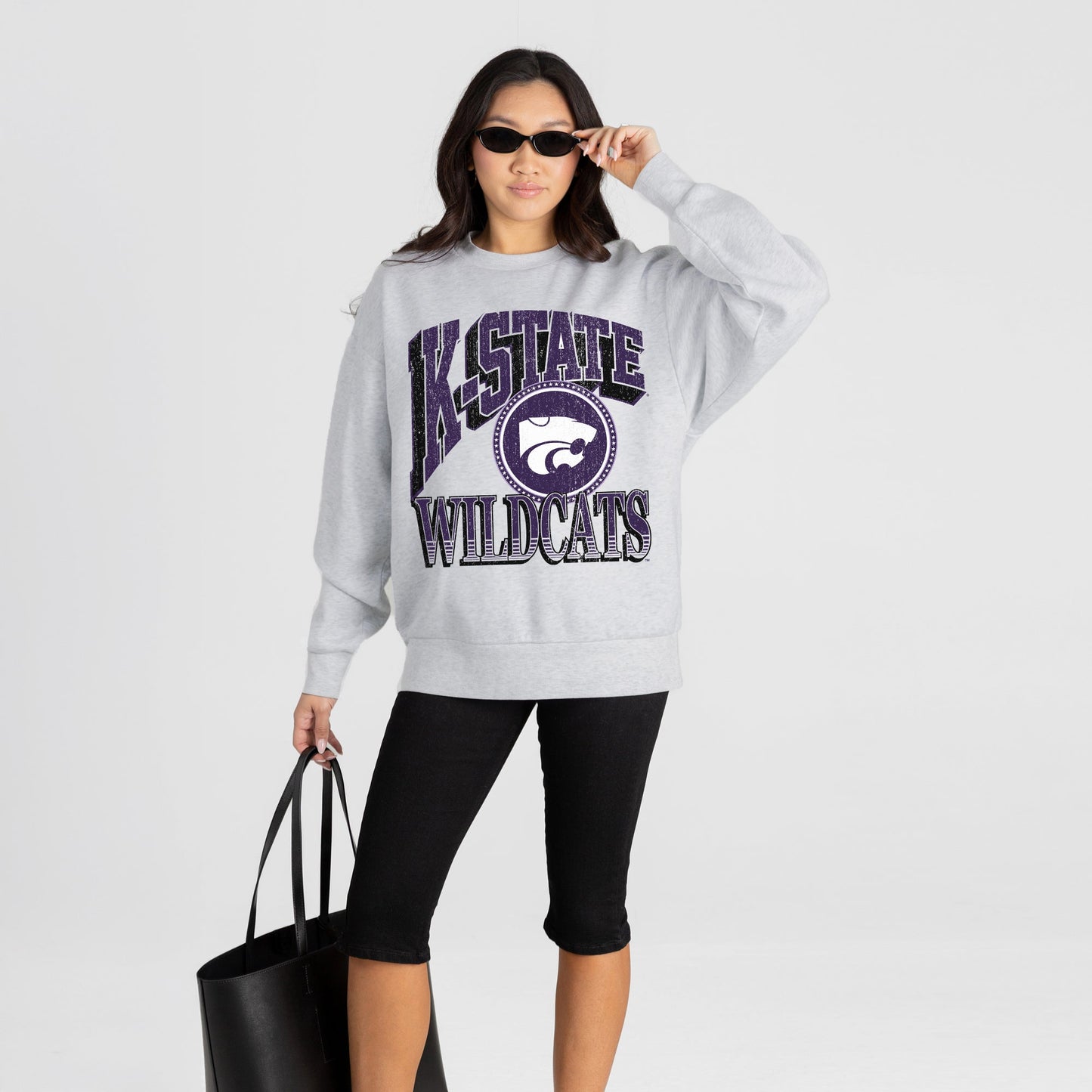 KANSAS STATE WILDCATS GAME ON PREMIUM FLEECE DROP SHOULDER CREWNECK PULLOVER