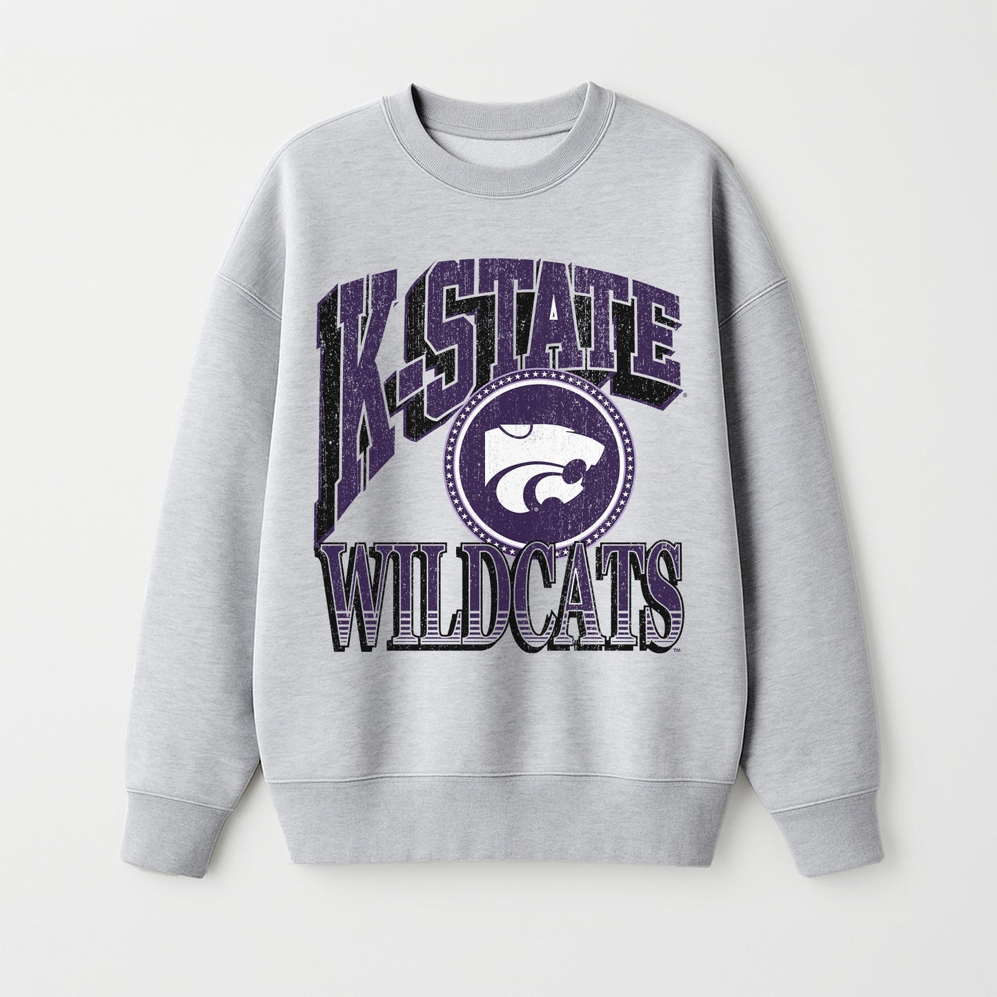 KANSAS STATE WILDCATS GAME ON PREMIUM FLEECE DROP SHOULDER CREWNECK PULLOVER