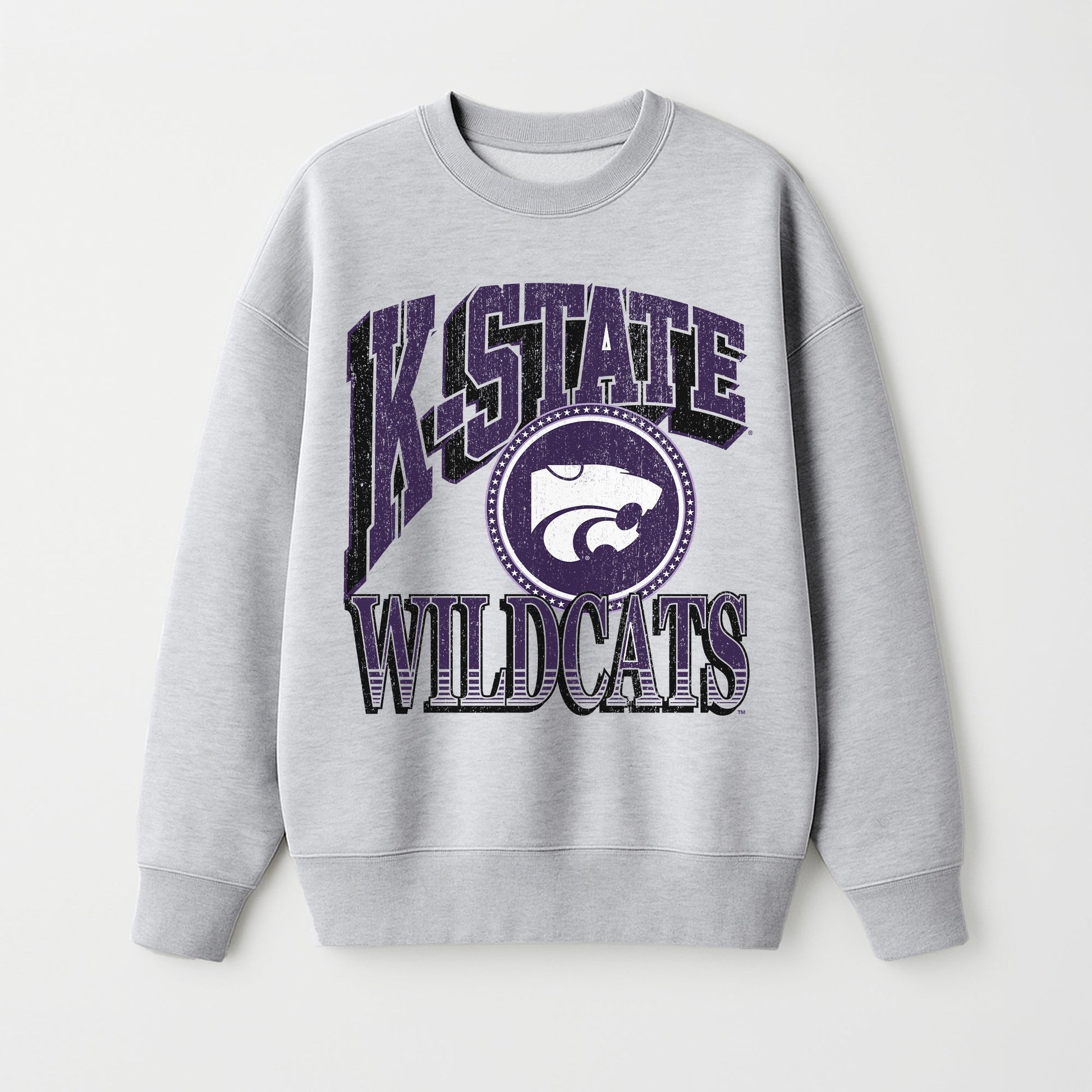 KANSAS STATE WILDCATS GAME ON PREMIUM FLEECE DROP SHOULDER CREWNECK PULLOVER