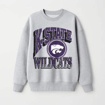 KANSAS STATE WILDCATS GAME ON PREMIUM FLEECE DROP SHOULDER CREWNECK PULLOVER