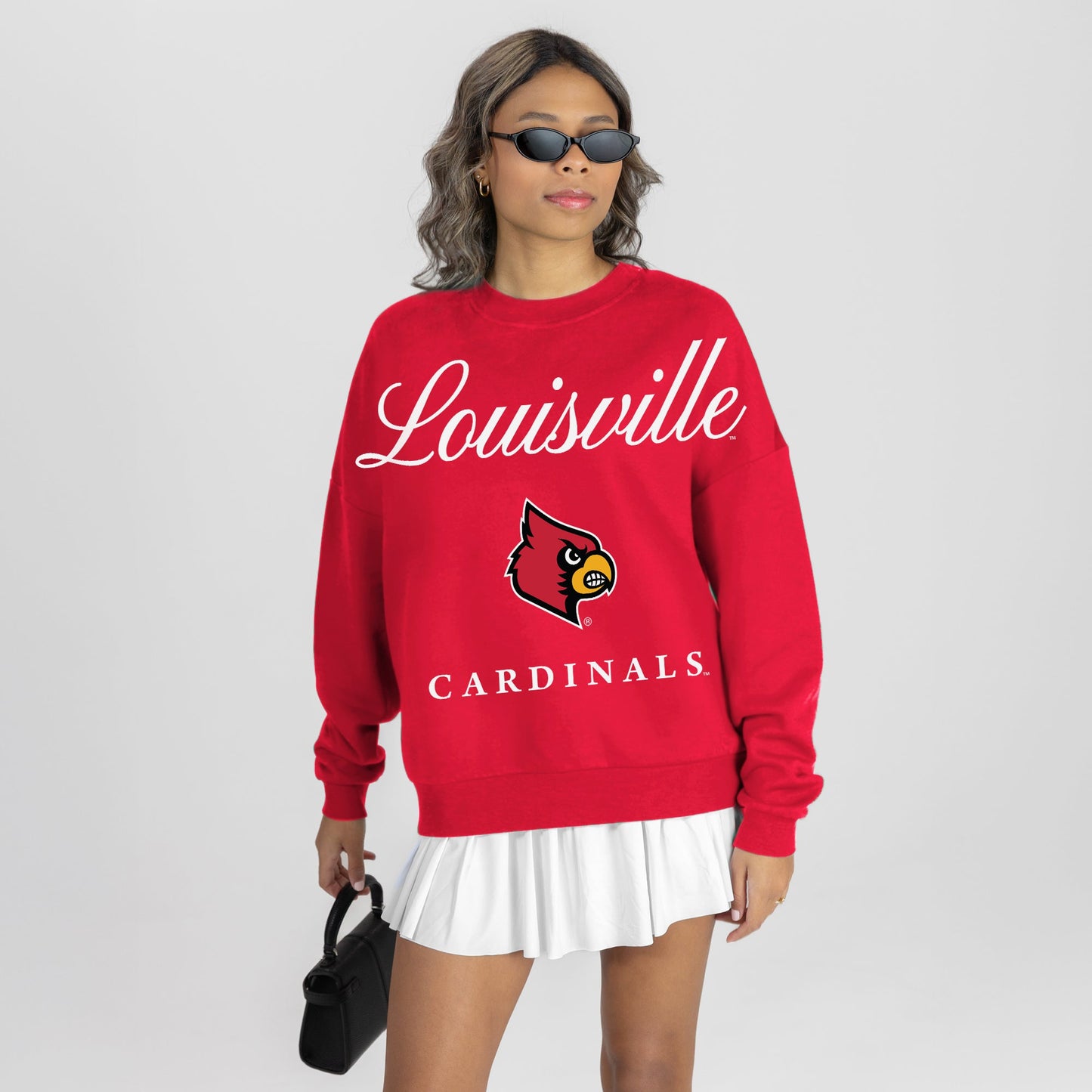 LOUISVILLE CARDINALS LEGACY CLUB PREMIUM FLEECE DROP SHOULDER CREWNECK PULLOVER