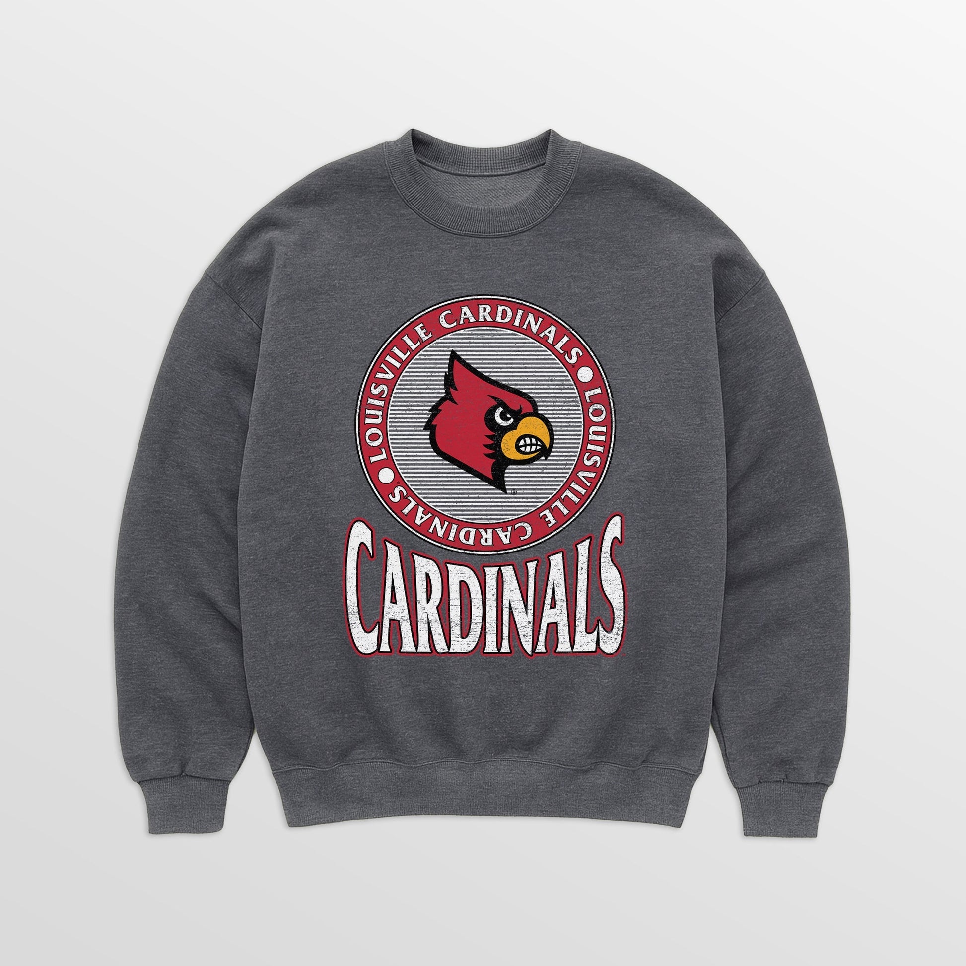 LOUISVILLE CARDINALS SATURDAY SEAL PREMIUM FLEECE DROP SHOULDER CREWNECK PULLOVER