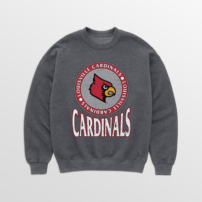LOUISVILLE CARDINALS SATURDAY SEAL PREMIUM FLEECE DROP SHOULDER CREWNECK PULLOVER