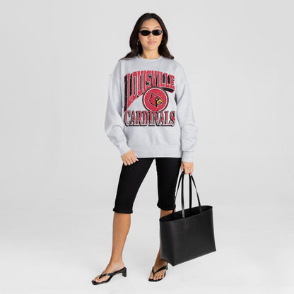 LOUISVILLE CARDINALS GAME ON PREMIUM FLEECE DROP SHOULDER CREWNECK PULLOVER