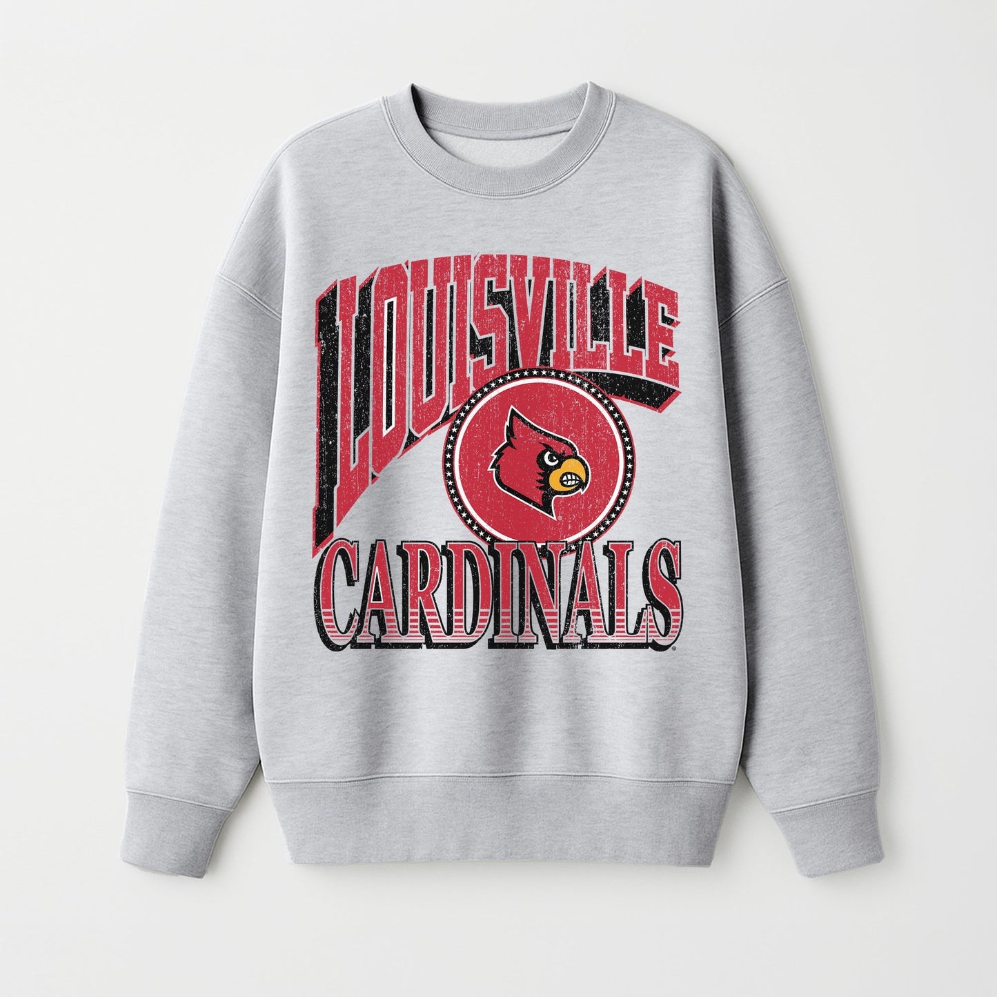 LOUISVILLE CARDINALS GAME ON PREMIUM FLEECE DROP SHOULDER CREWNECK PULLOVER