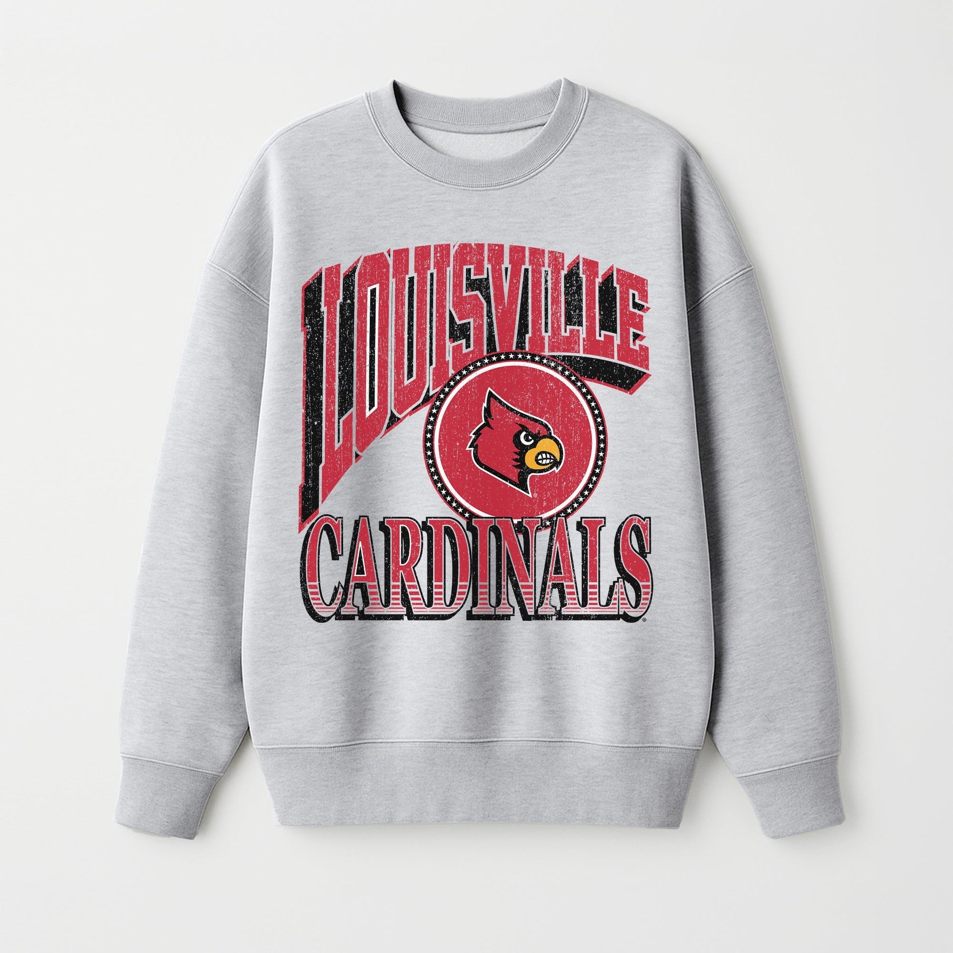 LOUISVILLE CARDINALS GAME ON PREMIUM FLEECE DROP SHOULDER CREWNECK PULLOVER