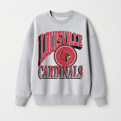 LOUISVILLE CARDINALS GAME ON PREMIUM FLEECE DROP SHOULDER CREWNECK PULLOVER