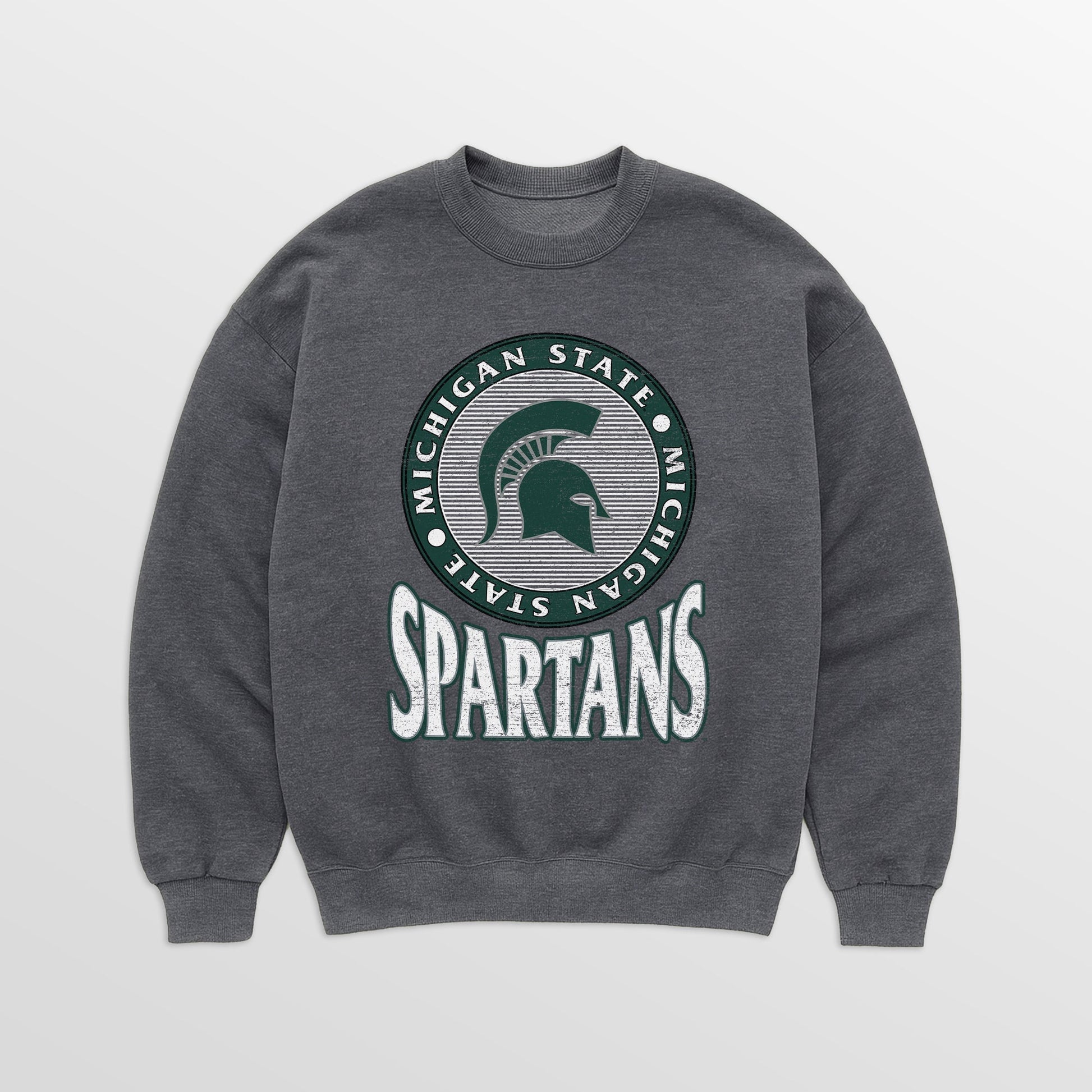 MICHIGAN STATE SPARTANS SATURDAY SEAL PREMIUM FLEECE DROP SHOULDER CREWNECK PULLOVER