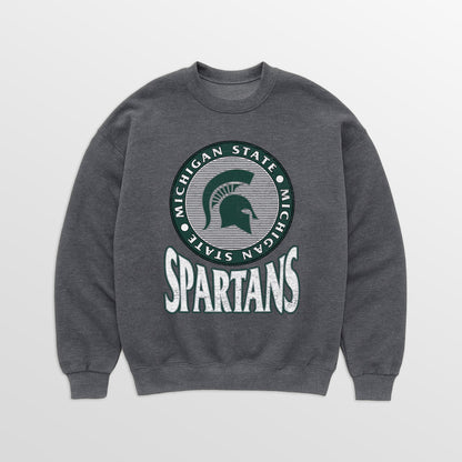 MICHIGAN STATE SPARTANS SATURDAY SEAL PREMIUM FLEECE DROP SHOULDER CREWNECK PULLOVER
