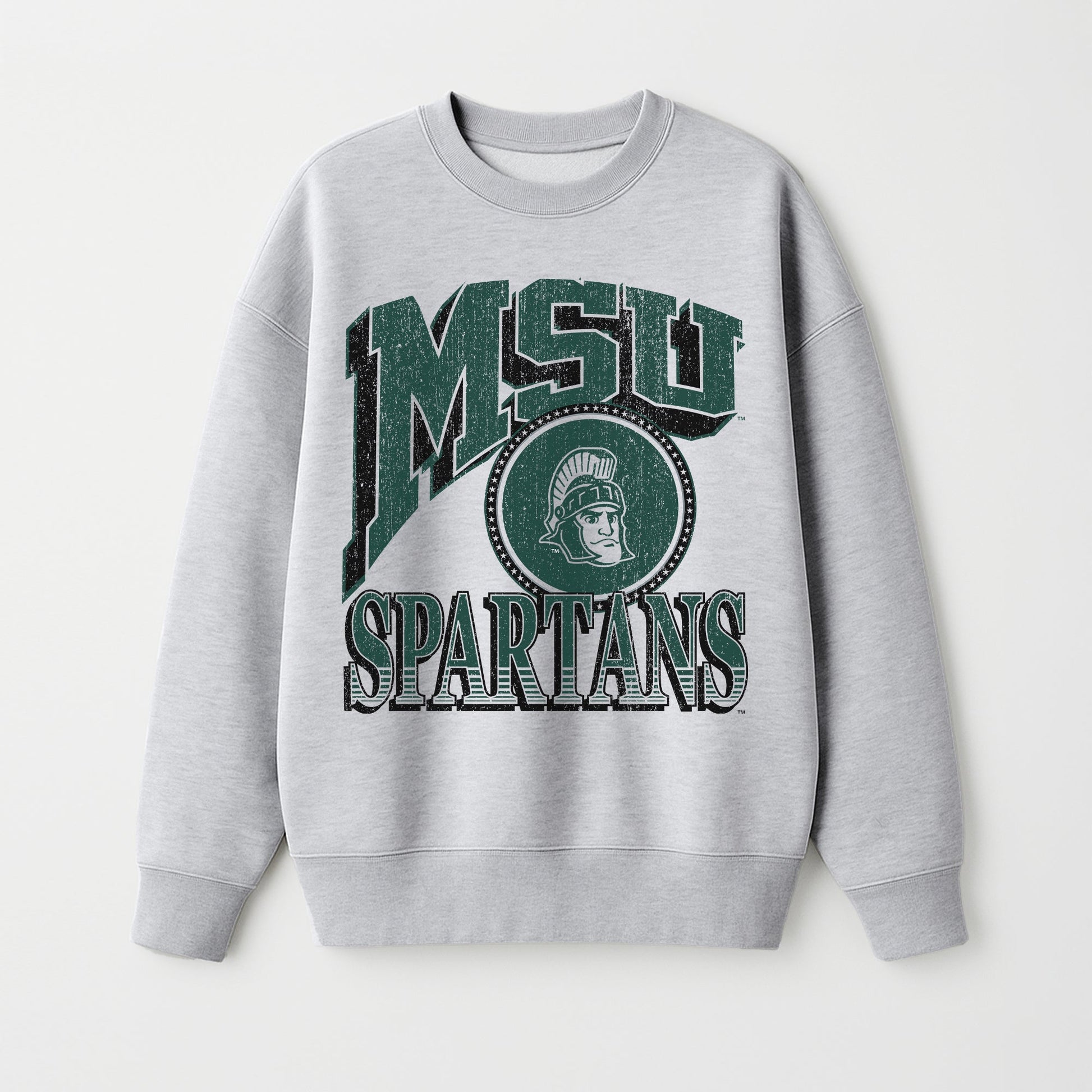 MICHIGAN STATE SPARTANS GAME ON PREMIUM FLEECE DROP SHOULDER CREWNECK PULLOVER