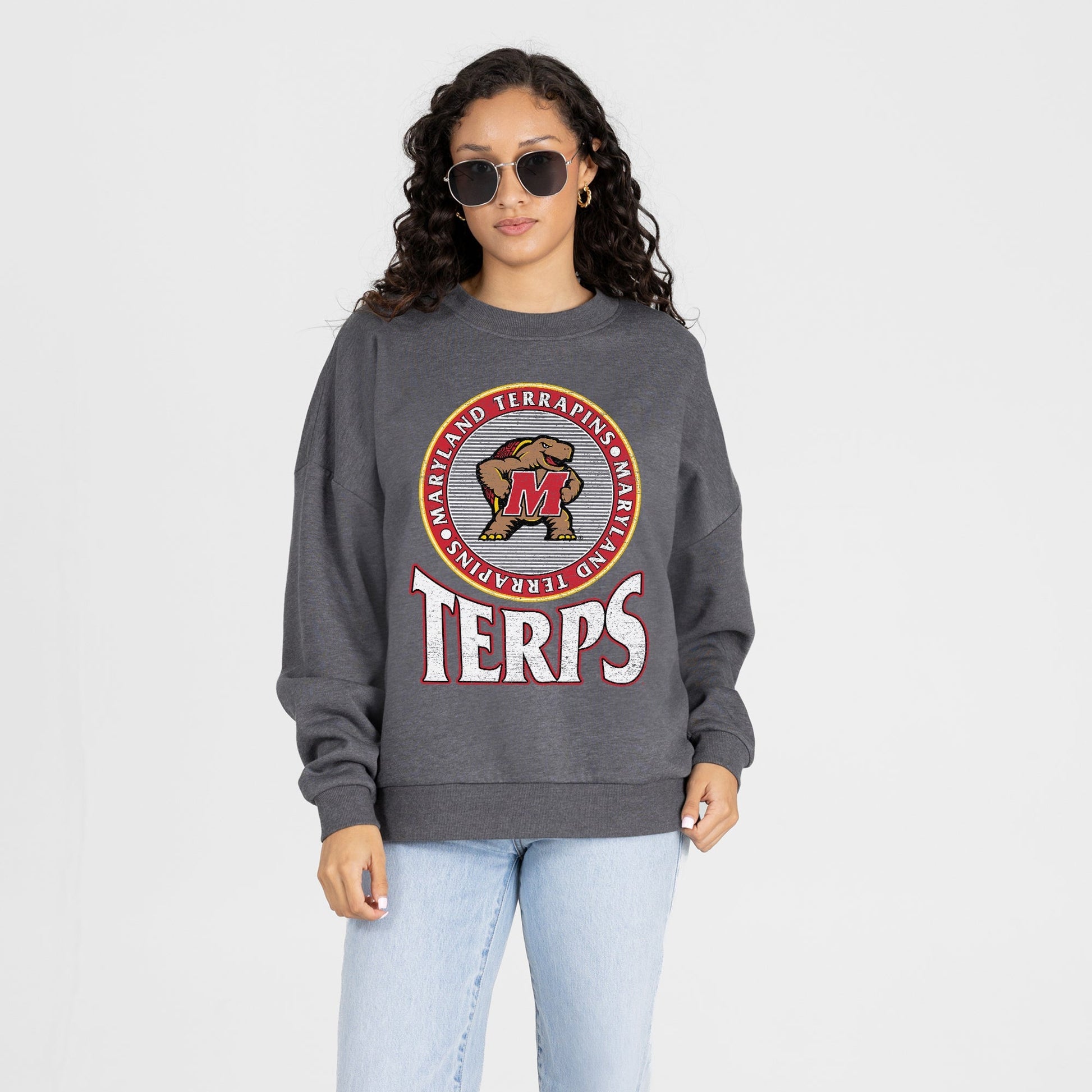 MARYLAND TERRAPINS SATURDAY SEAL PREMIUM FLEECE DROP SHOULDER CREWNECK PULLOVER