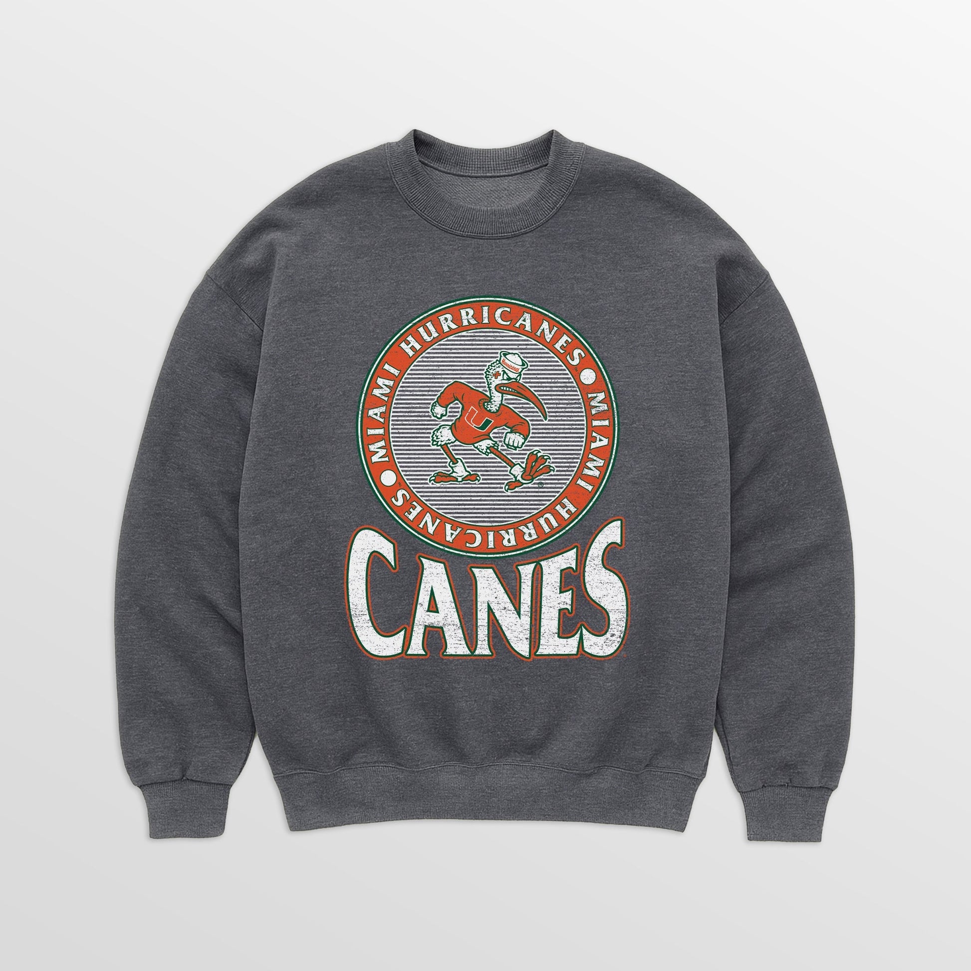MIAMI HURRICANES SATURDAY SEAL PREMIUM FLEECE DROP SHOULDER CREWNECK PULLOVER