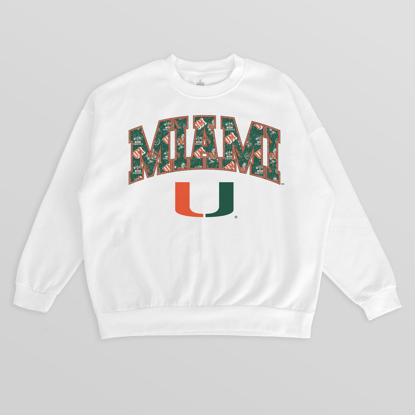 MIAMI HURRICANES SWEET PLAY PREMIUM FLEECE DROP SHOULDER CREWNECK PULLOVER