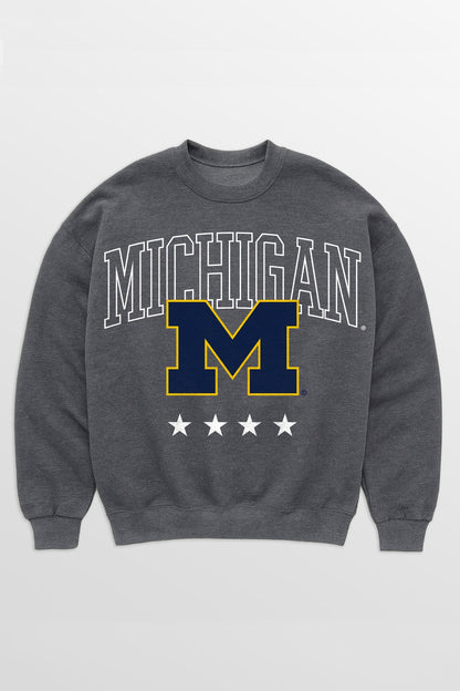 MICHIGAN WOLVERINES RISING STAR PREMIUM FLEECE CREWNECK PULLOVER