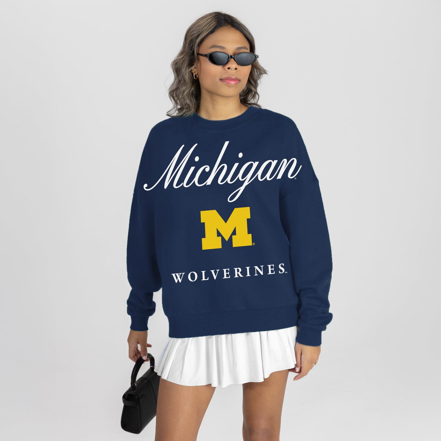 MICHIGAN WOLVERINES LEGACY CLUB PREMIUM FLEECE DROP SHOULDER CREWNECK PULLOVER