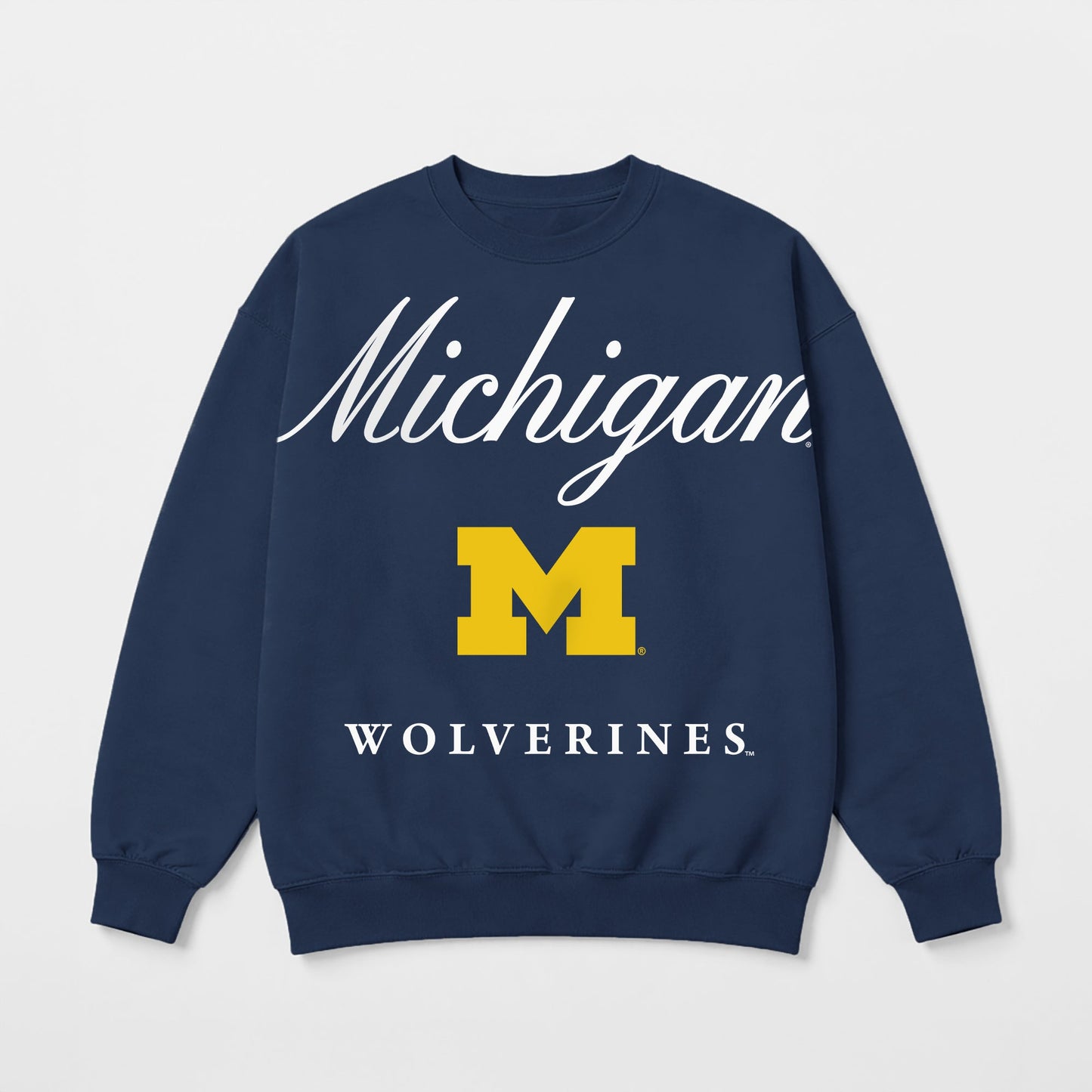 MICHIGAN WOLVERINES LEGACY CLUB PREMIUM FLEECE DROP SHOULDER CREWNECK PULLOVER
