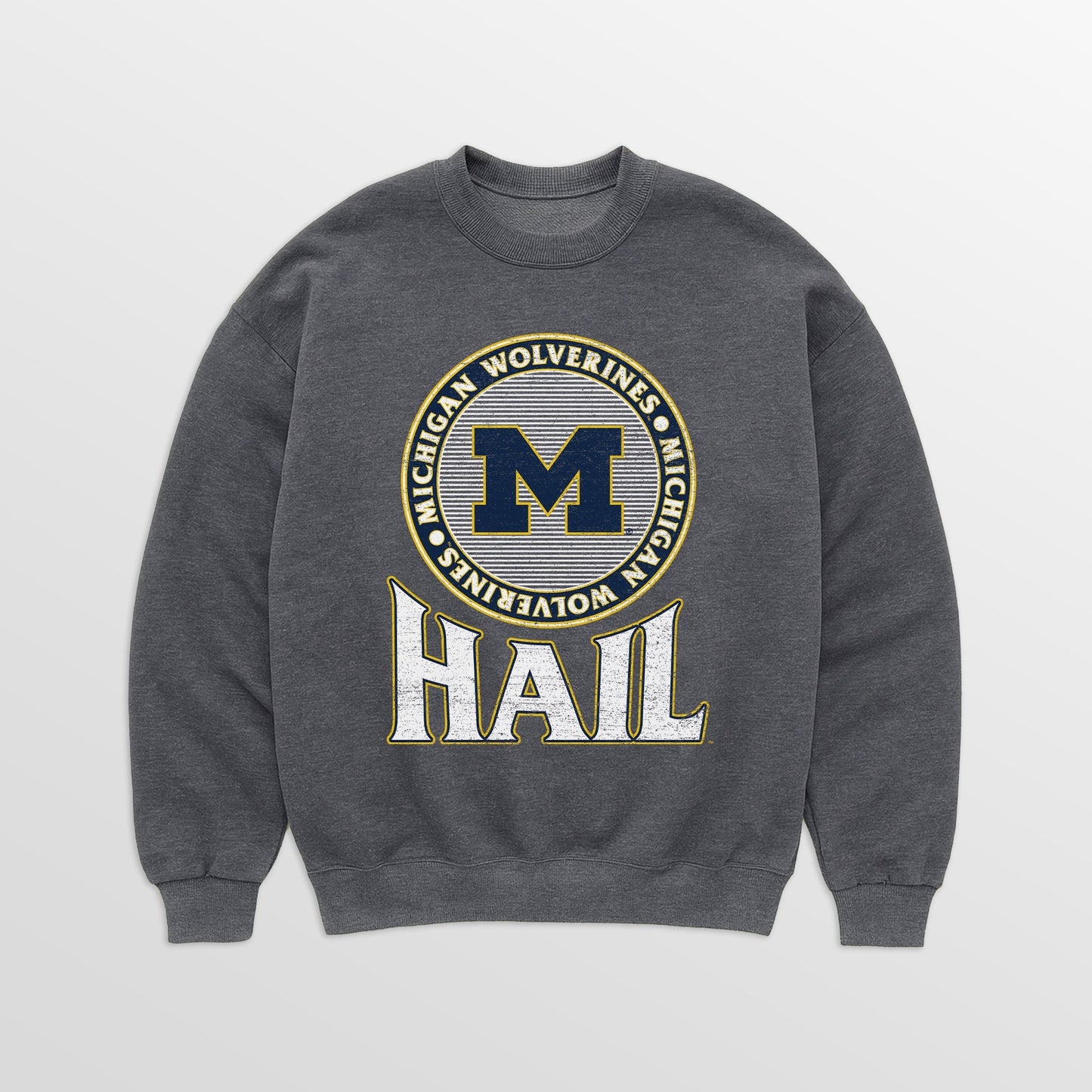 MICHIGAN WOLVERINES SATURDAY SEAL PREMIUM FLEECE DROP SHOULDER CREWNECK PULLOVER