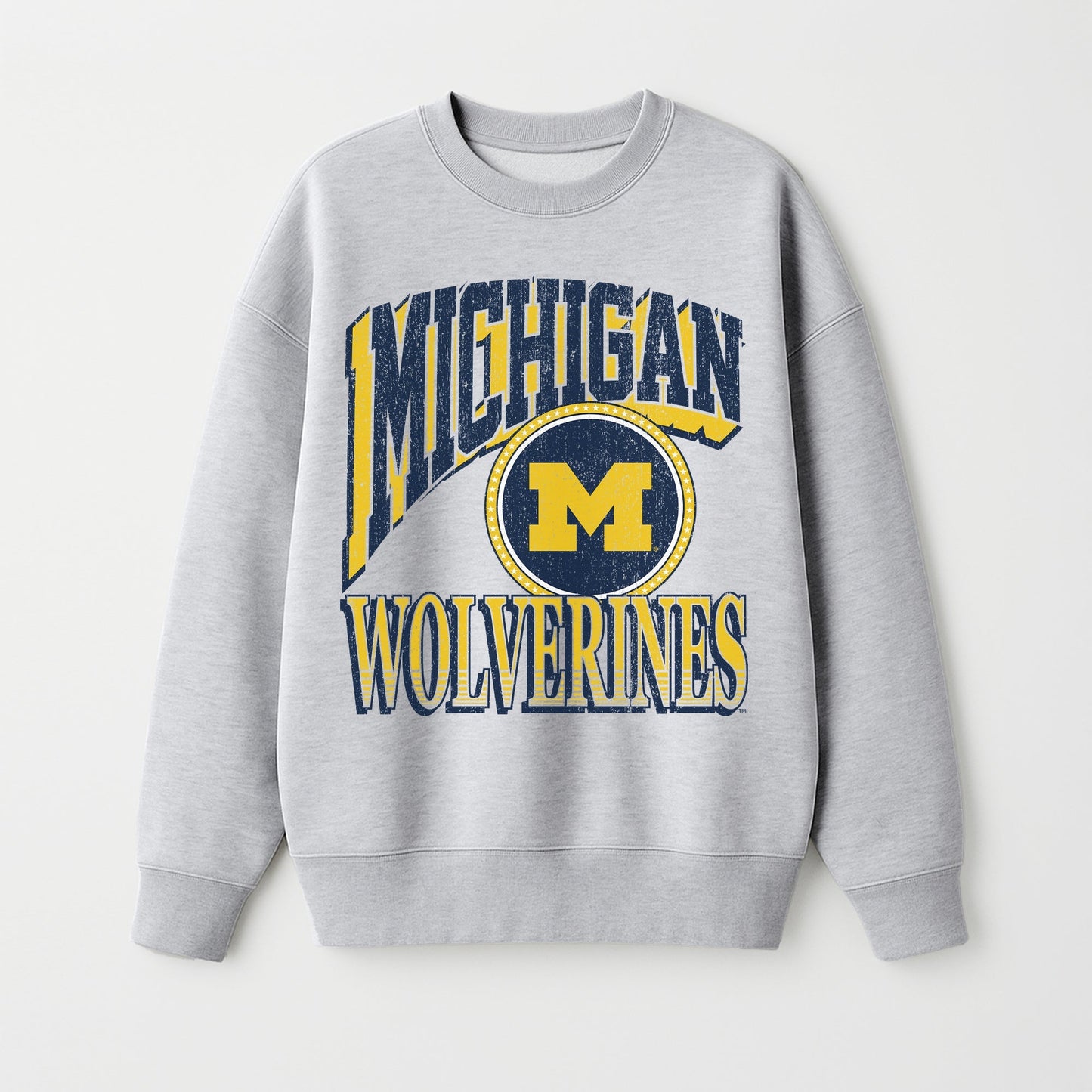 MICHIGAN WOLVERINES GAME ON PREMIUM FLEECE DROP SHOULDER CREWNECK PULLOVER