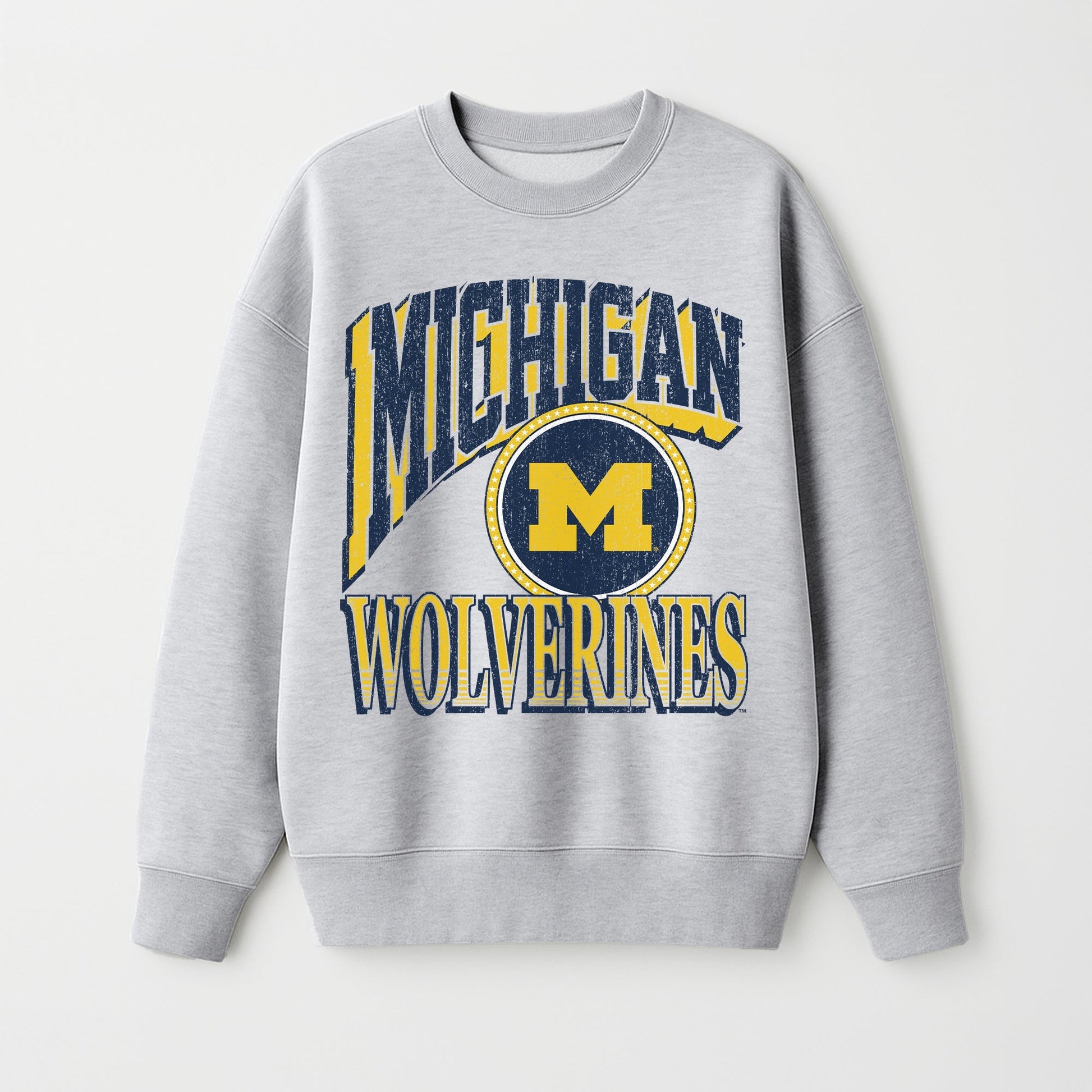 MICHIGAN WOLVERINES GAME ON PREMIUM FLEECE DROP SHOULDER CREWNECK PULLOVER