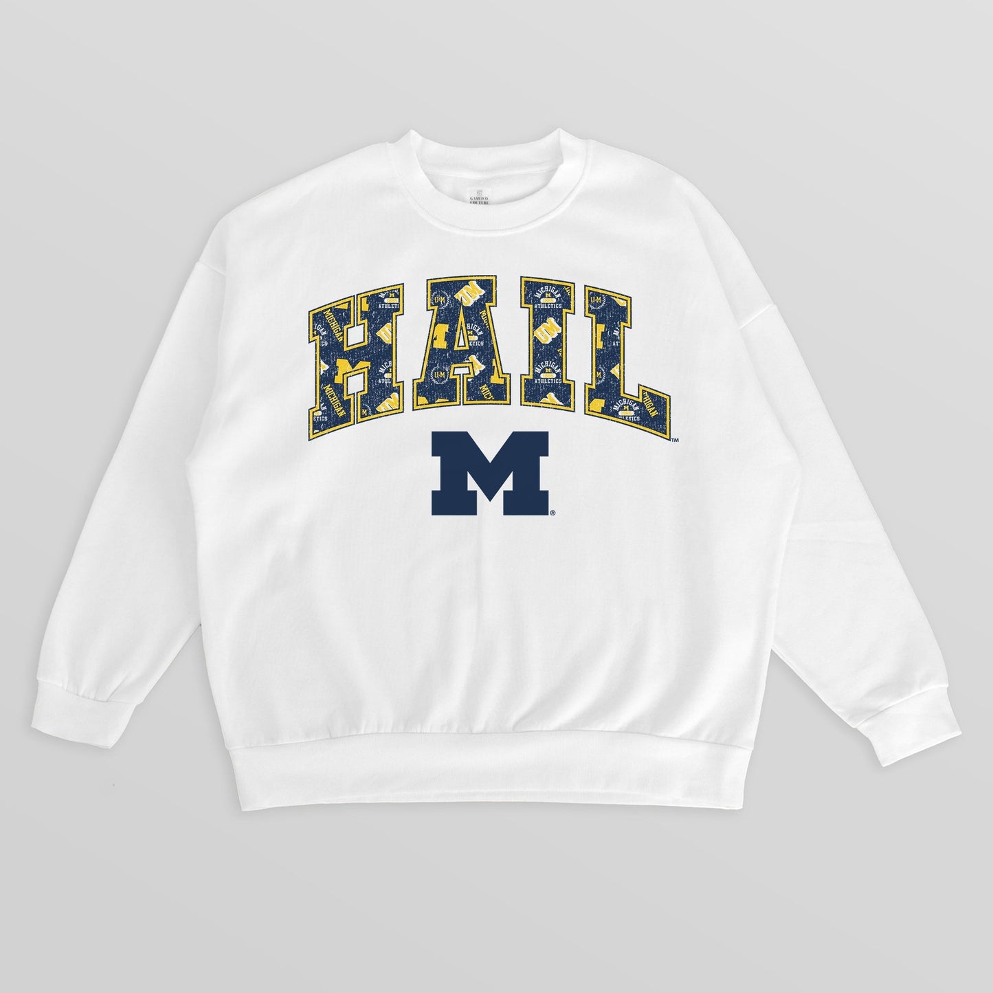 MICHIGAN WOLVERINES SWEET PLAY PREMIUM FLEECE DROP SHOULDER CREWNECK PULLOVER