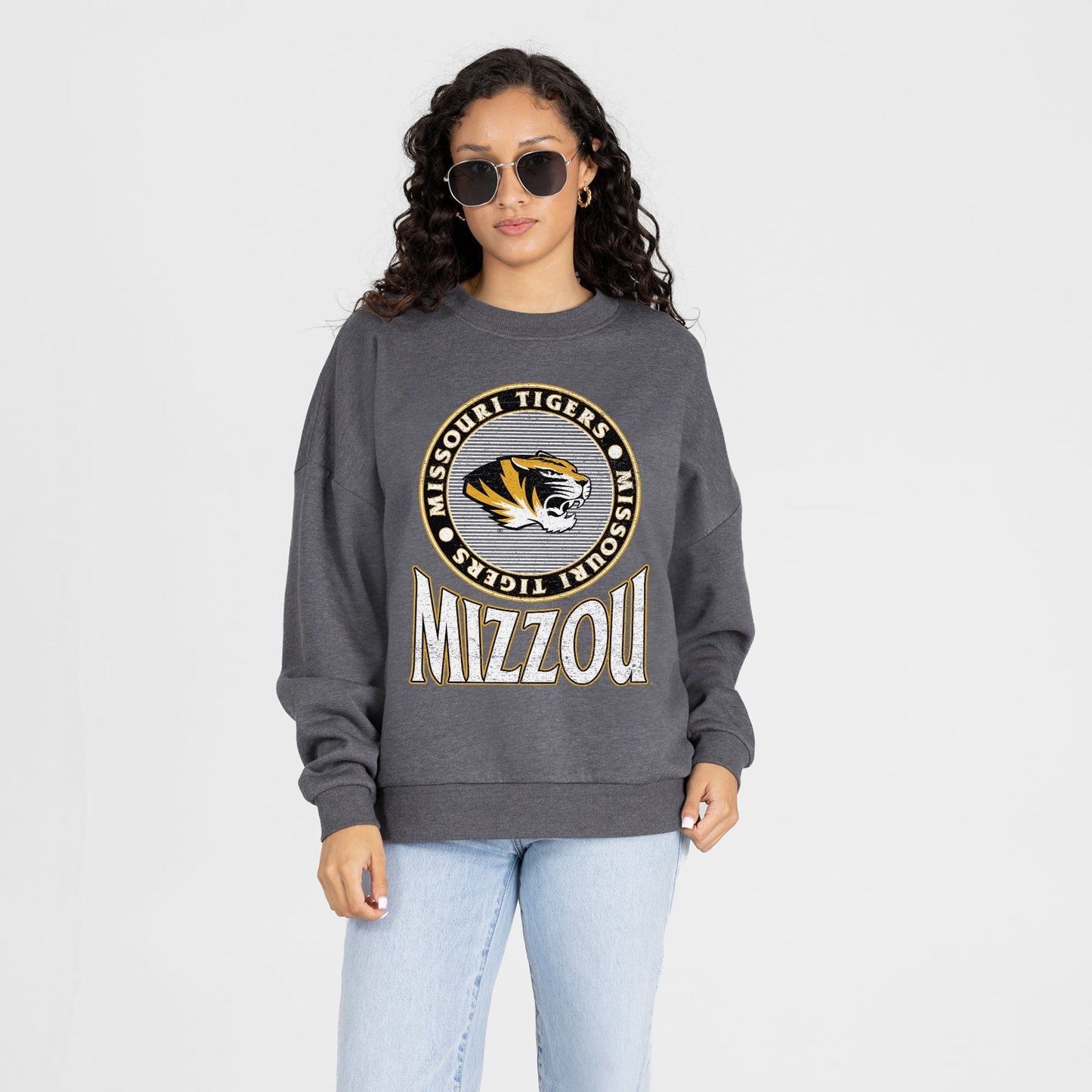MISSOURI TIGERS SATURDAY SEAL PREMIUM FLEECE DROP SHOULDER CREWNECK PULLOVER
